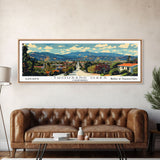 Thousand Oaks California Panoramic Wall Art, Mid Century Modern Framed Canvas Print, Retro Pop Art Travel Poster, Office Wall Decor and Gift Idea