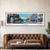 Vallejo California Panoramic Painting, Mid Century Modern Framed Canvas Print, Retro Pop Art Travel Poster, Office Wall Art, Home Decoration