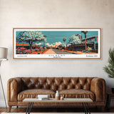 Gilbert Arizona Panoramic Painting, Framed Canvas Print, Mid Century Modern Wall Art, Retro Pop Art Travel Poster, Office Art, Cityscape Decor, Gift Idea