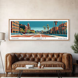 Glendale Arizona Panoramic Painting, Mid Century Modern Framed Canvas Print, City Art, Retro Pop Art Travel Poster, Living Room Decor, City Wall Art, Home Office Decor