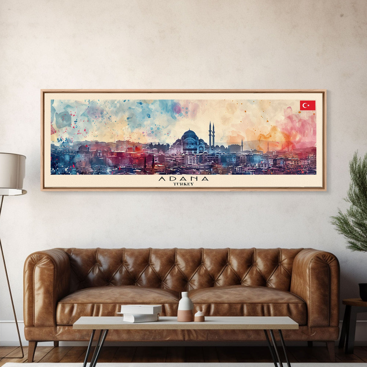 Adana Turkey  Travel Art, City Art, Framed Canvas Print or Metal Wall Art, Europe Travel Poster, Panoramic Wall Art, Extra Wide Wall Art