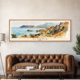 Almeria Spain Panoramic Travel Poster, Framed Canvas Print or Metal Wall Art, Travel Art, Home Decor, Panoramic Painting, Midcentury Art