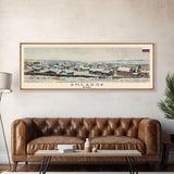 Angarsk Russia Panoramic Travel Poster, Framed Canvas Print or Metal Wall Art, Travel Art, Home Decor, Panoramic Painting, Midcentury Art