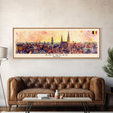 Antwerp Belgium Wall Art, Panoramic Travel Poster, Panoramic Framed Canvas Print, City Wall Art, Wall Hanging Home Decor, Travel Art