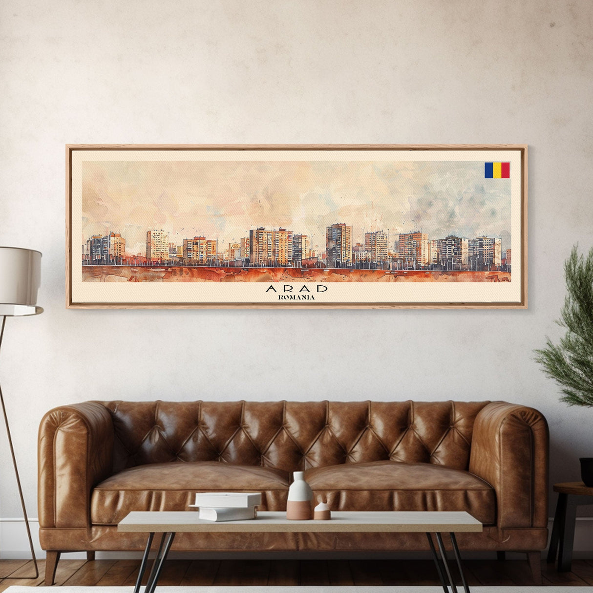 Arad Romania Travel Art, City Art, Framed Canvas Print or Metal Wall Art, Europe Travel Poster, Panoramic Wall Art, Extra Wide Wall Art