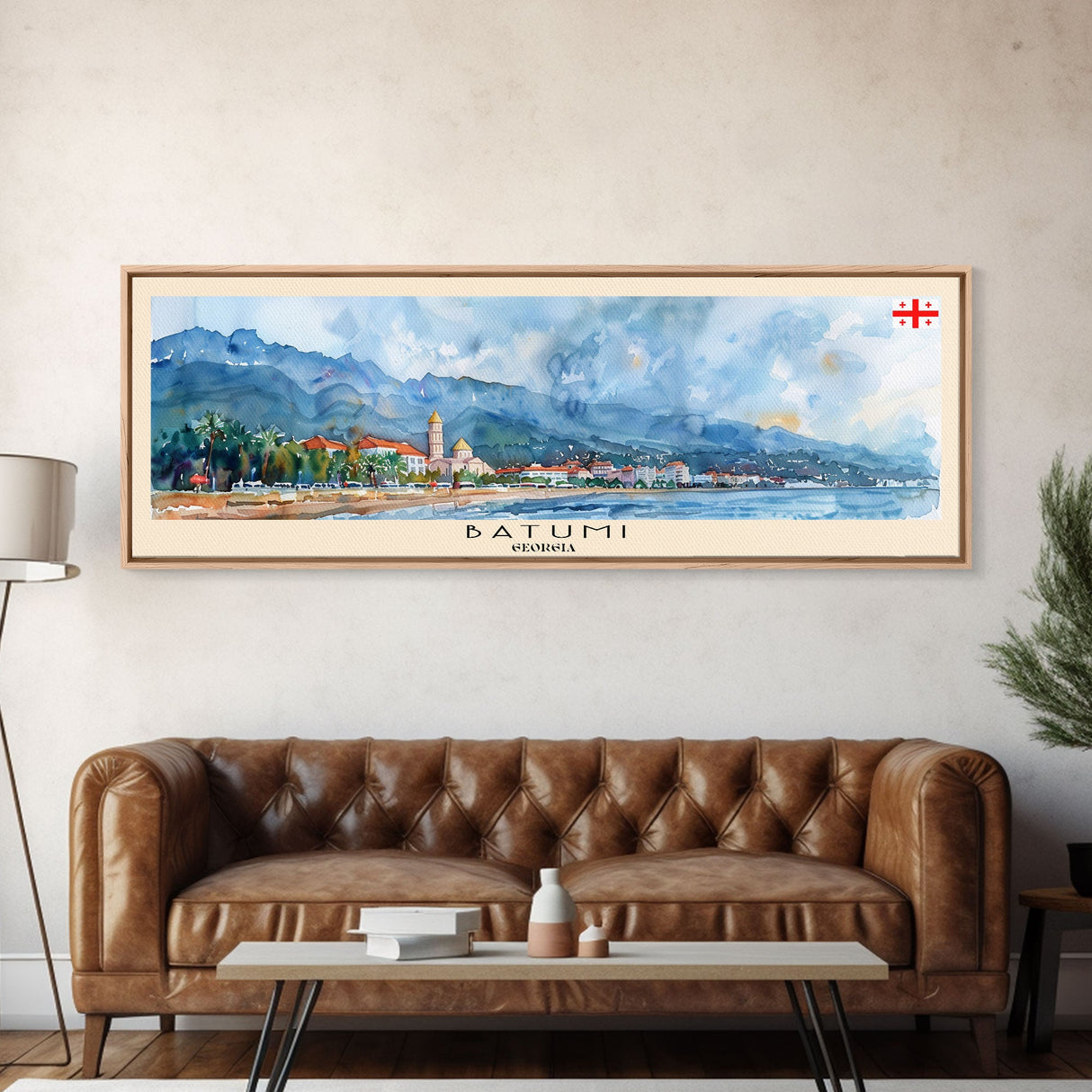 Batumi Georgia Wall Art, Panoramic Travel Poster, Panoramic Framed Canvas Print, City Wall Art, Wall Hanging Home Decor, Travel Art