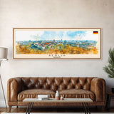 Berlin Germany Travel Print Wall Art, Panoramic City Art, Travel Art, Wall Decor, Vacation Gift, Framed Canvas Print Or Metal Art