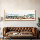 Bern Switzerland Travel Art, City Art, Framed Canvas Print or Metal Wall Art, Europe Travel Poster, Panoramic Wall Art, Extra Wide Wall Art