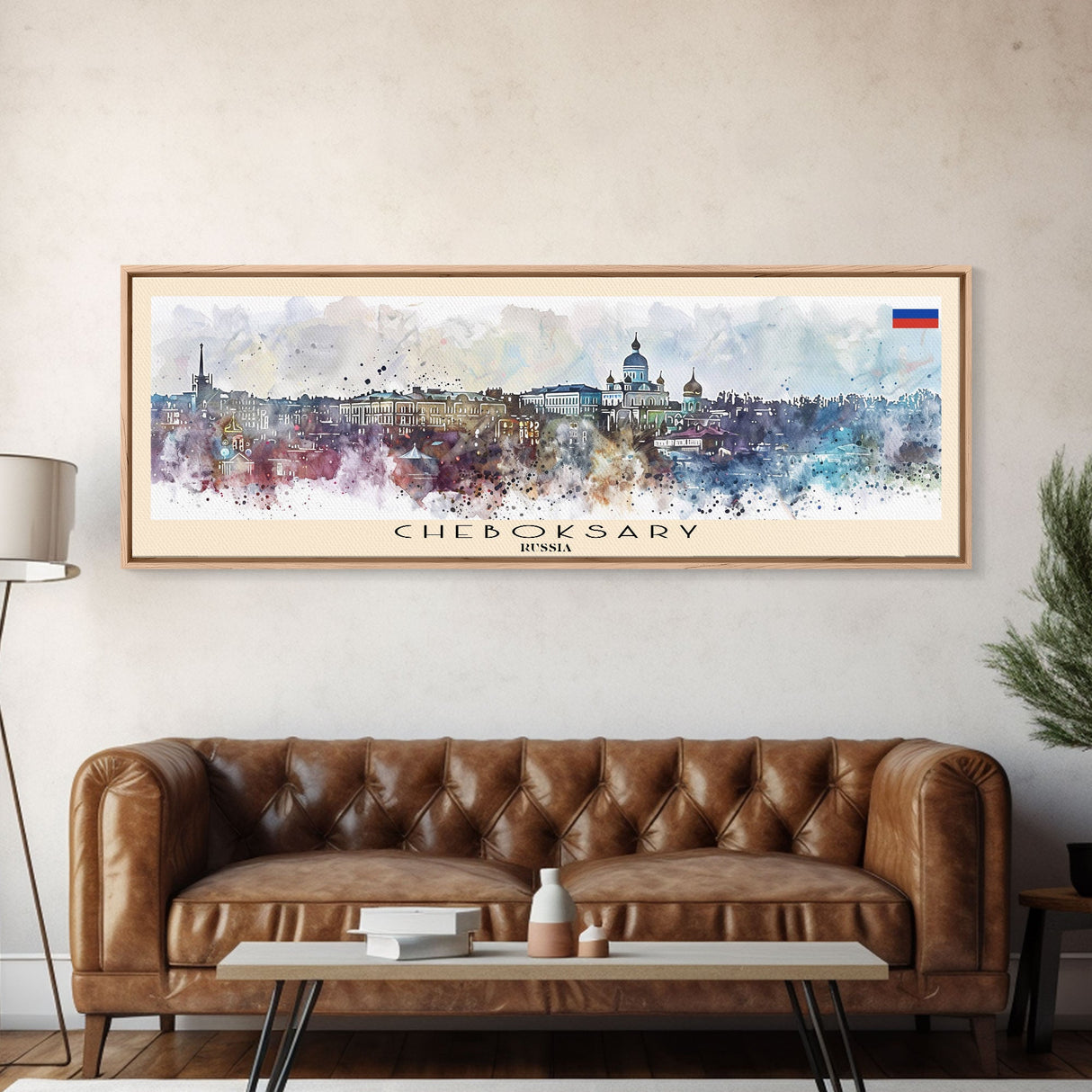 Cheboksary Russia Travel Art, City Art, Framed Canvas Print or Metal Wall Art, Europe Travel Poster, Panoramic Wall Art, Extra Wide Wall Art