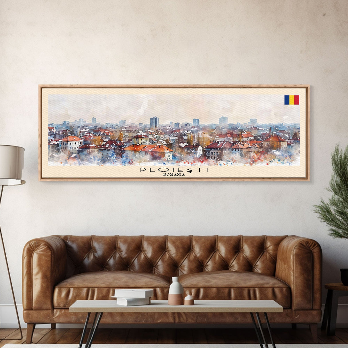 Ploiesti Romania Wall Art, Panoramic Travel Poster, Panoramic Framed Canvas Print, City Wall Art, Wall Hanging Home Decor, Travel Art