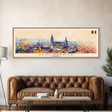 Cluj Napoca Romania Travel Print Wall Art, Panoramic City Art, Travel Art, Wall Decor, Vacation Gift, Framed Canvas Print Or Metal Art