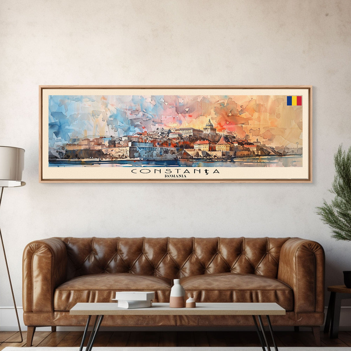 Constana Romania Wall Art, Panoramic Travel Poster, Panoramic Framed Canvas Print, City Wall Art, Wall Hanging Home Decor, Travel Art