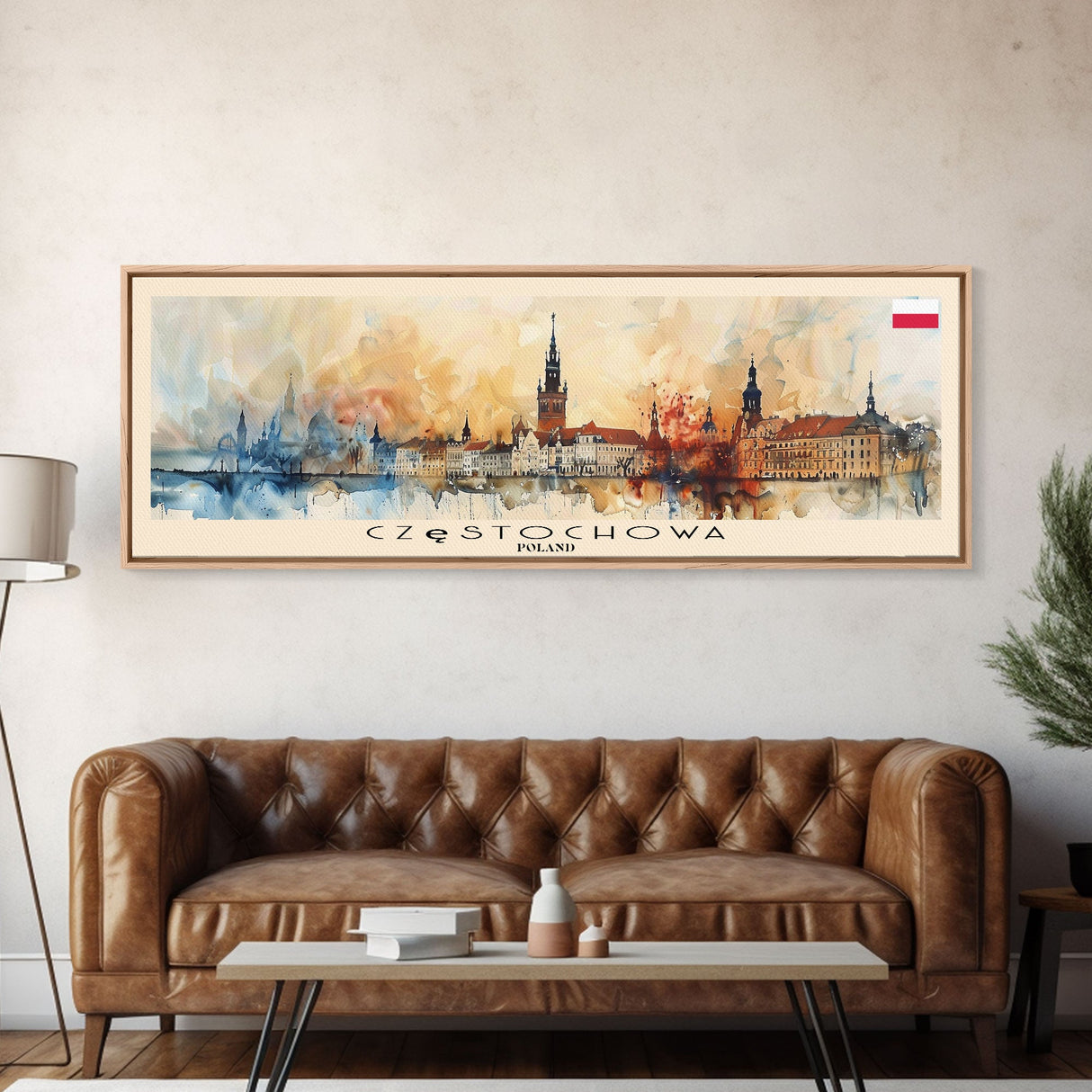 Czestochowa Poland Travel Art, City Art, Framed Canvas Print or Metal Wall Art, Europe Travel Poster, Panoramic Wall Art, Extra Wide Wall Art