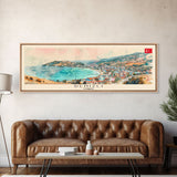 Denizli Turkey Wall Art, Panoramic Travel Poster, Panoramic Framed Canvas Print, City Wall Art, Wall Hanging Home Decor, Travel Art