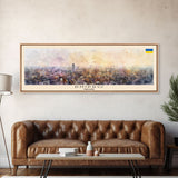 Dnipro Ukraine Wall Art, Panoramic Travel Poster, Panoramic Framed Canvas Print, City Wall Art, Wall Hanging Home Decor, Travel Art