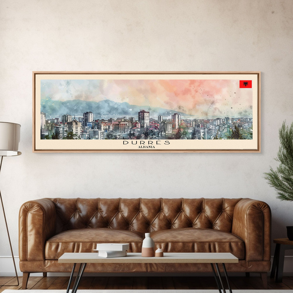 Durres Albania Travel Print Wall Art, Panoramic City Art, Travel Art, Wall Decor, Vacation Gift, Framed Canvas Print Or Metal Art