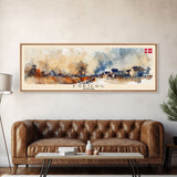 Esbjerg Denmark Travel Art, City Art, Framed Canvas Print or Metal Wall Art, Europe Travel Poster, Panoramic Wall Art, Extra Wide Wall Art