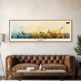 Essen Germany Travel Print Wall Art, Panoramic City Art, Travel Art, Wall Decor, Vacation Gift, Framed Canvas Print Or Metal Art