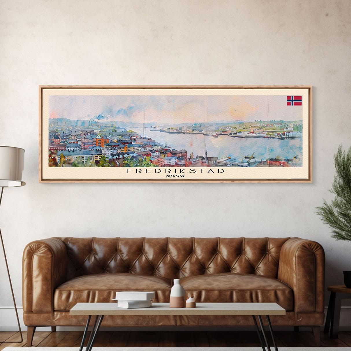 Fredrikstad Norway Travel Art, City Art, Framed Canvas Print or Metal Wall Art, Europe Travel Poster, Panoramic Wall Art, Extra Wide Wall Art