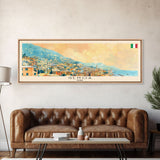 Genoa Italy Travel Art, City Art, Framed Canvas Print or Metal Wall Art, Europe Travel Poster, Panoramic Wall Art, Extra Wide Wall Art