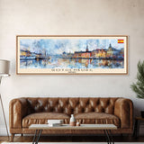 Gothenburg Sweden Travel Art, City Art, Framed Canvas Print or Metal Wall Art, Europe Travel Poster, Panoramic Wall Art, Extra Wide Wall Art