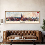 Haarlem Netherlands Travel Art, City Art, Framed Canvas Print or Metal Wall Art, Europe Travel Poster, Panoramic Wall Art, Extra Wide Wall Art