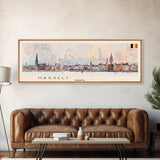 Hasselt Belgium Wall Art, Panoramic Travel Poster, Panoramic Framed Canvas Print, City Wall Art, Wall Hanging Home Decor, Travel Art