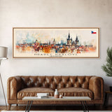 Hradec Czech Republic Travel Art, City Art, Framed Canvas Print or Metal Wall Art, Europe Travel Poster, Panoramic Wall Art, Extra Wide Wall Art