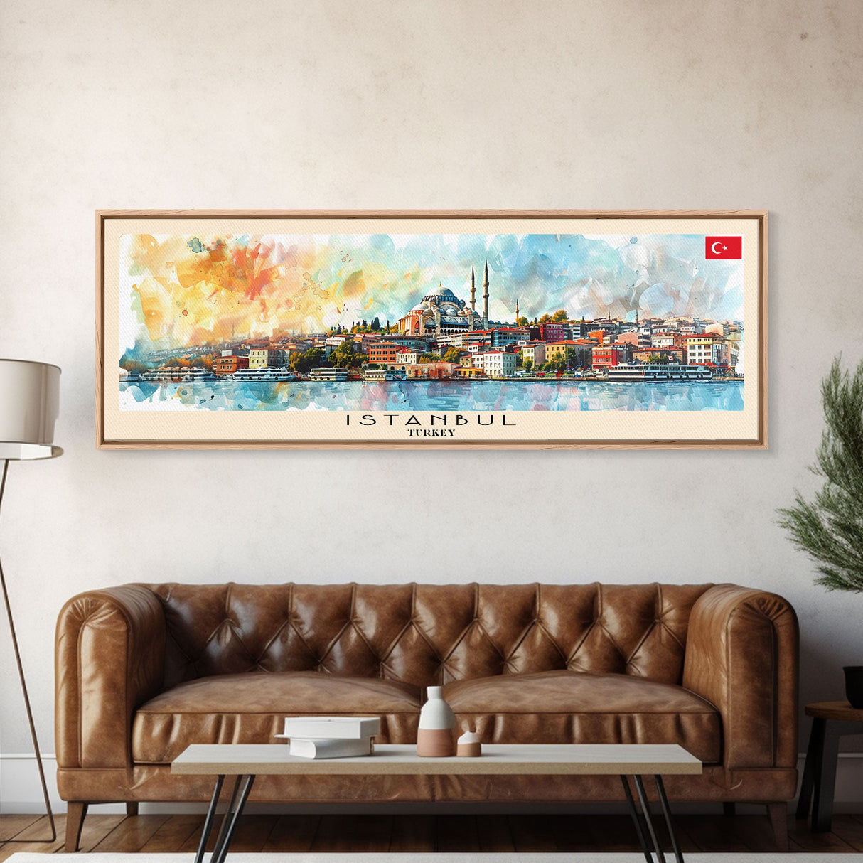 Istanbul Turkey Travel Print Wall Art, Panoramic City Art, Travel Art, Wall Decor, Vacation Gift, Framed Canvas Print Or Metal Art