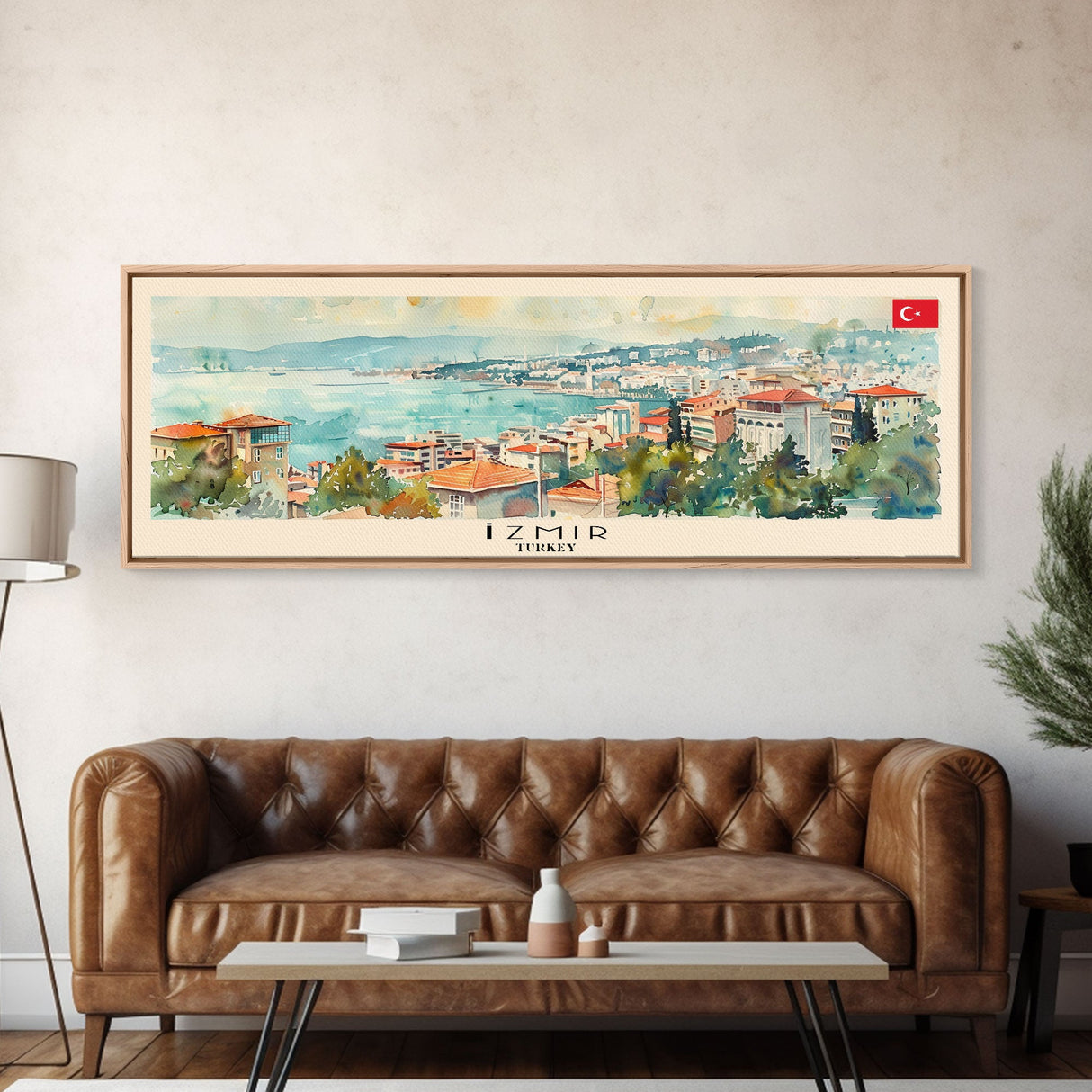 Izmir Turkey Travel Print Wall Art, Panoramic City Art, Travel Art, Wall Decor, Vacation Gift, Framed Canvas Print Or Metal Art