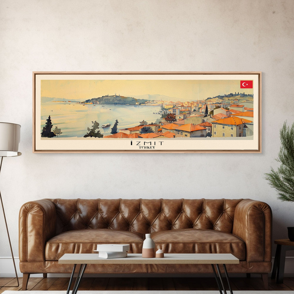 Izmit Turkey Travel Art, City Art, Framed Canvas Print or Metal Wall Art, Europe Travel Poster, Panoramic Wall Art, Extra Wide Wall Art