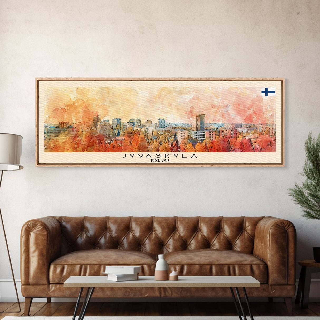 Jyvaskyla Finland Travel Art, City Art, Framed Canvas Print or Metal Wall Art, Europe Travel Poster, Panoramic Wall Art, Extra Wide Wall Art