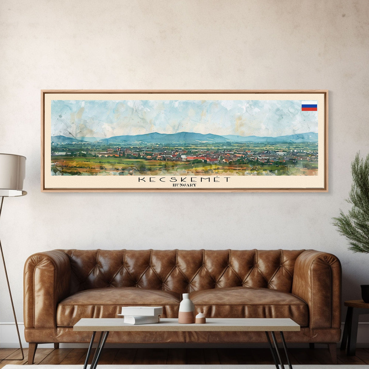 Kecskemet Hungary Wall Art, Panoramic Travel Poster, Panoramic Framed Canvas Print, City Wall Art, Wall Hanging Home Decor, Travel Art