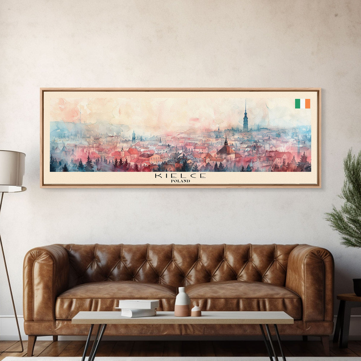 Kielce Poland Wall Art, Panoramic Travel Poster, Panoramic Framed Canvas Print, City Wall Art, Wall Hanging Home Decor, Travel Art