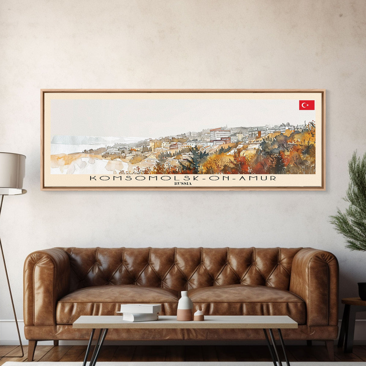 Komsomolsk on Amur Russia Travel Art, City Art, Framed Canvas Print or Metal Wall Art, Europe Travel Poster, Panoramic Wall Art, Extra Wide Wall Art