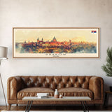 Krakow Poland Travel Art, City Art, Framed Canvas Print or Metal Wall Art, Europe Travel Poster, Panoramic Wall Art, Extra Wide Wall Art