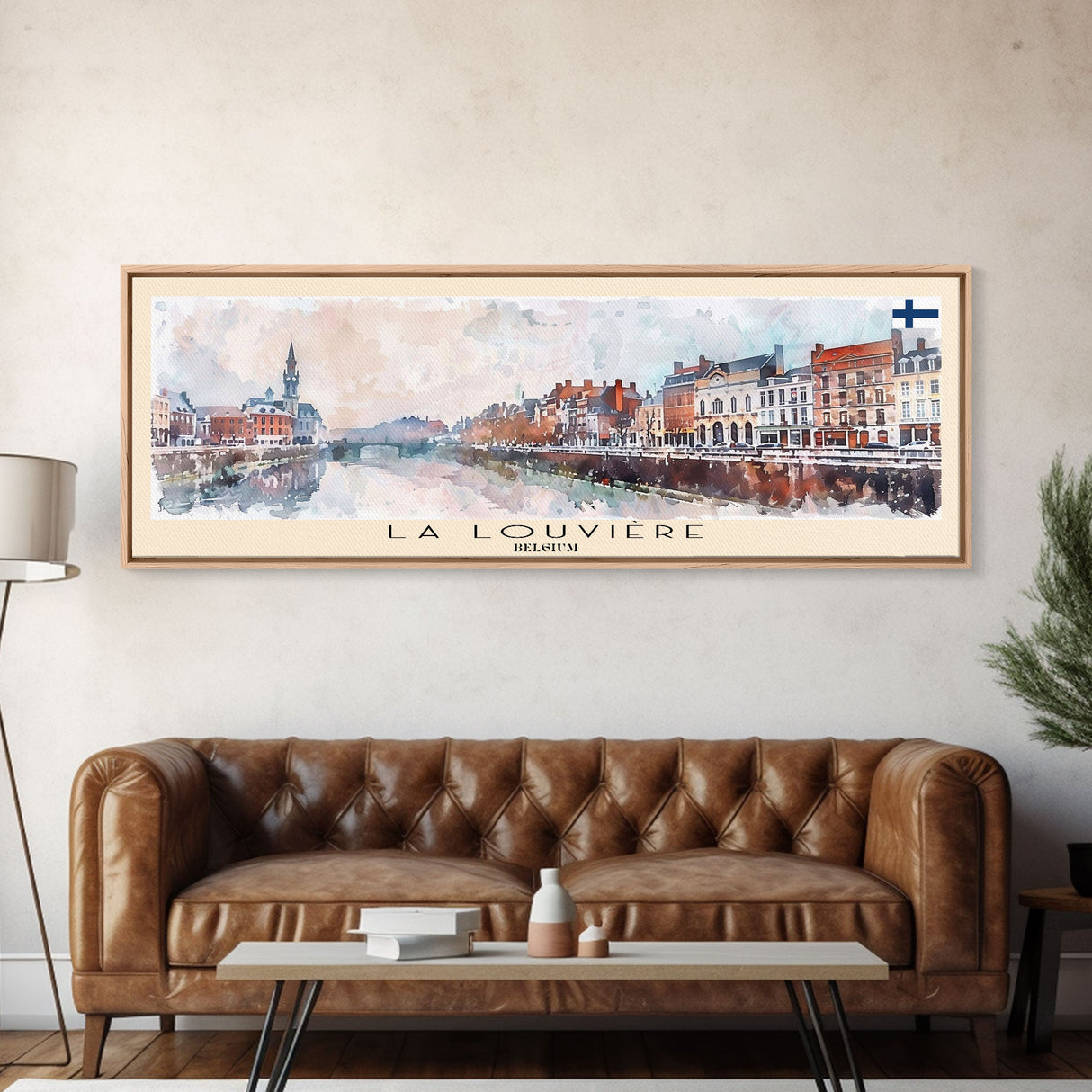 La Louvire Belgium Travel Print Wall Art, Panoramic City Art, Travel Art, Wall Decor, Vacation Gift, Framed Canvas Print Or Metal Art