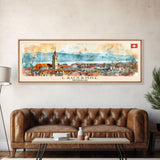 Lausanne Switzerland Travel Print Wall Art, Panoramic City Art, Travel Art, Wall Decor, Vacation Gift, Framed Canvas Print Or Metal Art