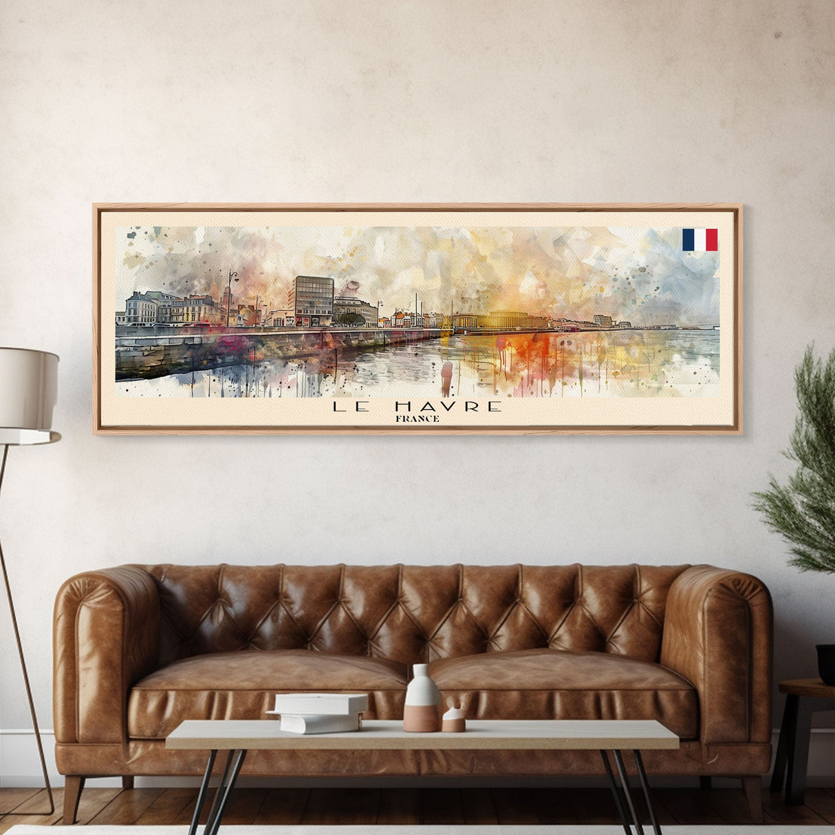 Le Havre France Travel Art, City Art, Framed Canvas Print or Metal Wall Art, Europe Travel Poster, Panoramic Wall Art, Extra Wide Wall Art