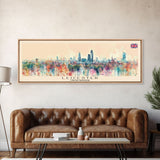 Leicester United Kingdom Travel Print Wall Art, Panoramic City Art, Travel Art, Wall Decor, Vacation Gift, Framed Canvas Print Or Metal Art