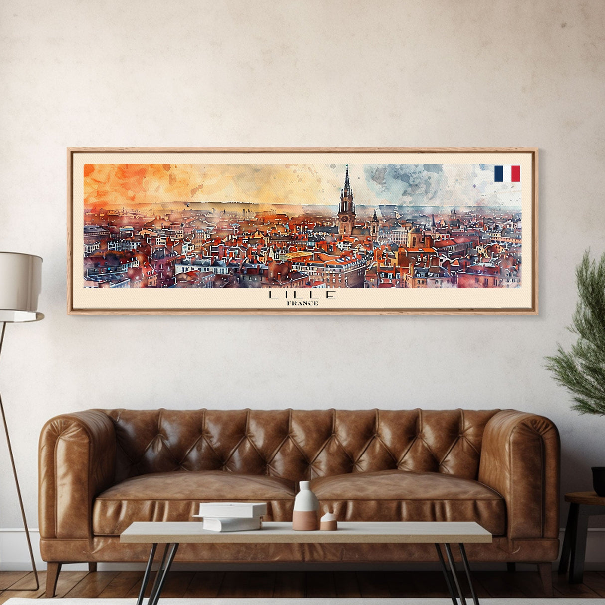 Lille France Wall Art, Panoramic Travel Poster, Panoramic Framed Canvas Print, City Wall Art, Wall Hanging Home Decor, Travel Art