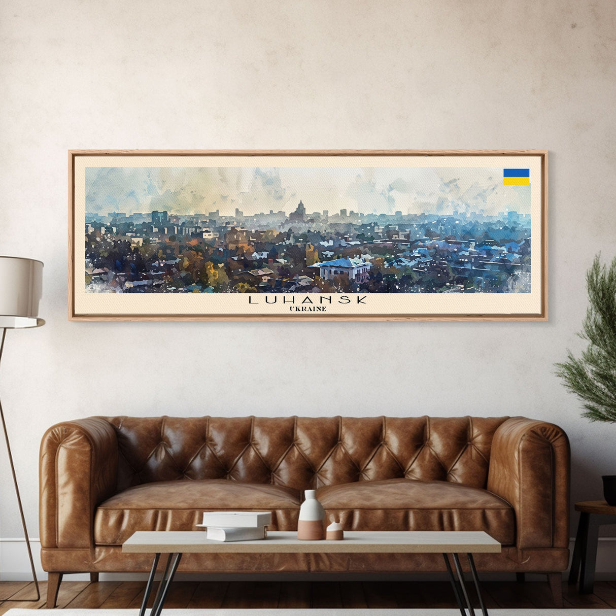 Luhansk Ukraine Wall Art, Panoramic Travel Poster, Panoramic Framed Canvas Print, City Wall Art, Wall Hanging Home Decor, Travel Art