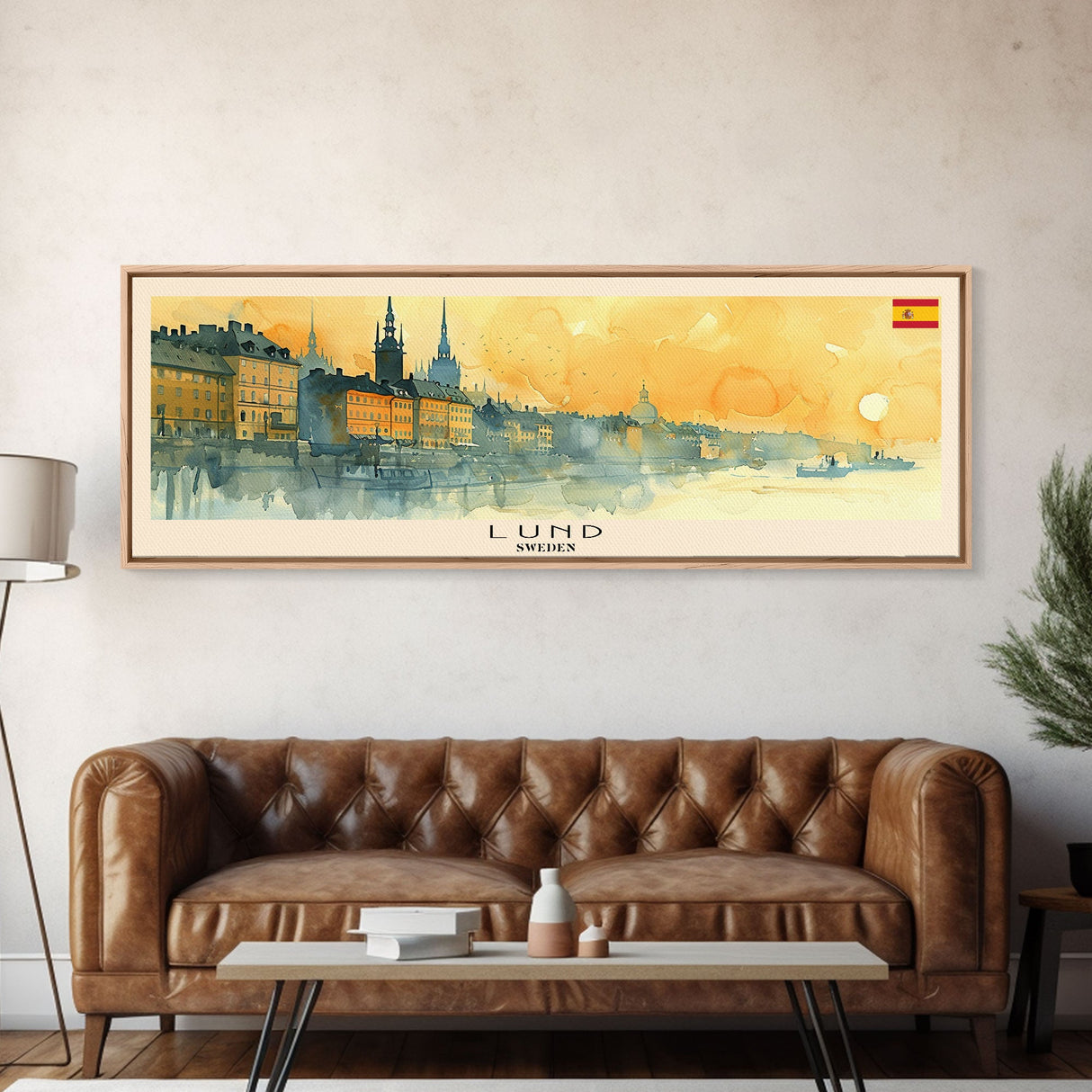 Lund Sweden Travel Print Wall Art, Panoramic City Art, Travel Art, Wall Decor, Vacation Gift, Framed Canvas Print Or Metal Art