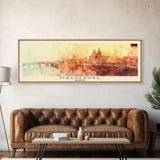 Magdeburg Germany Wall Art, Panoramic Travel Poster, Panoramic Framed Canvas Print, City Wall Art, Wall Hanging Home Decor, Travel Art