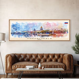 Makhachkala Russia Travel Art, City Art, Framed Canvas Print or Metal Wall Art, Europe Travel Poster, Panoramic Wall Art, Extra Wide Wall Art