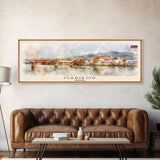 Maribor Slovenia Panoramic Travel Poster, Framed Canvas Print or Metal Wall Art, Travel Art, Home Decor, Panoramic Painting, Midcentury Art