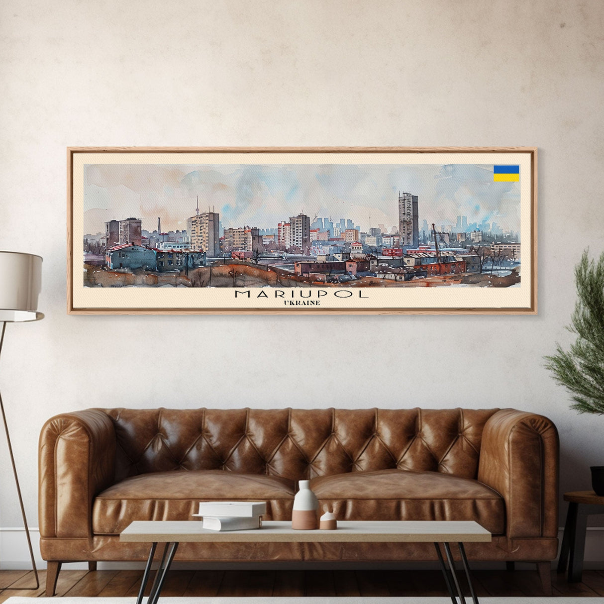 Mariupol Ukraine Wall Art, Panoramic Travel Poster, Panoramic Framed Canvas Print, City Wall Art, Wall Hanging Home Decor, Travel Art