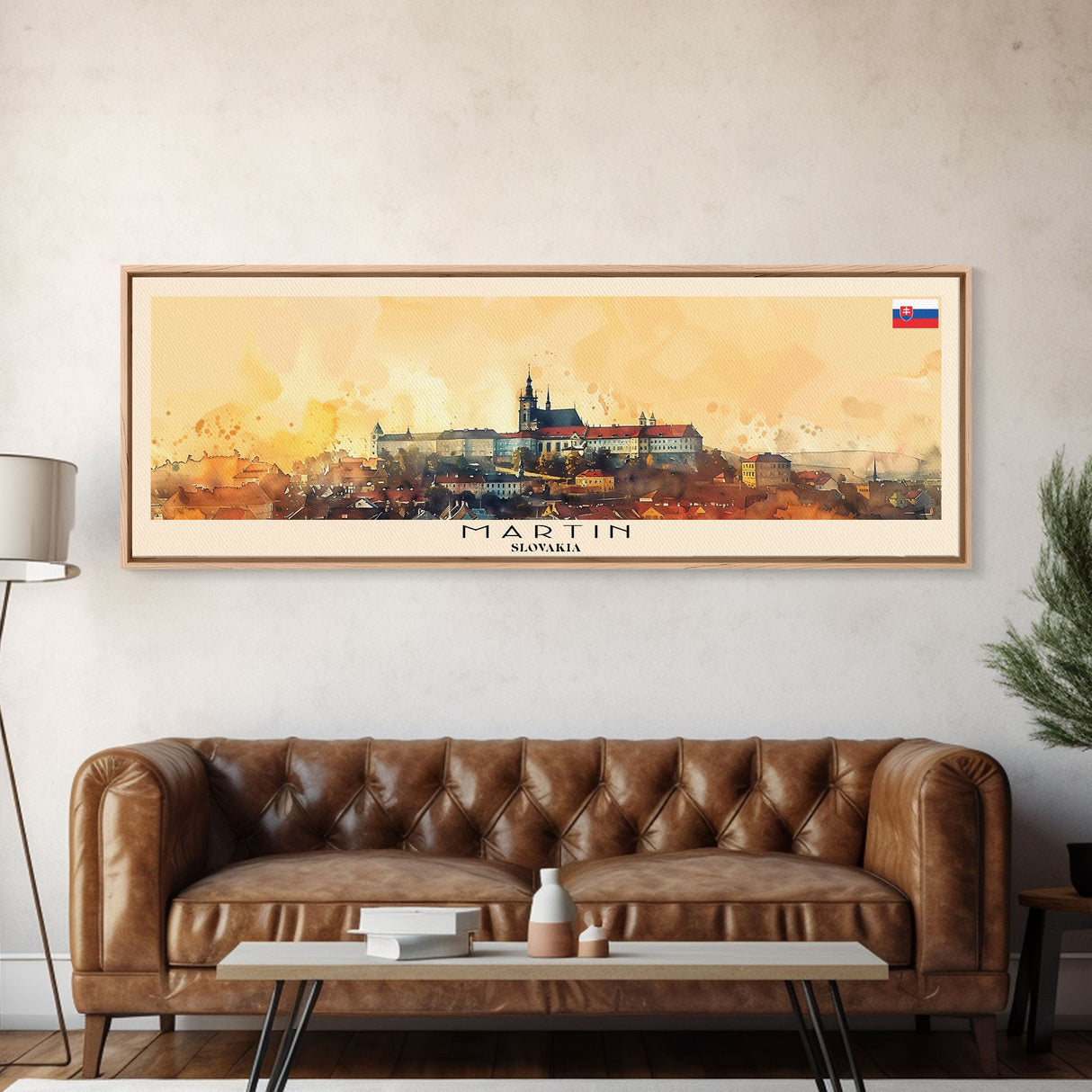 Martin Slovakia Travel Art, City Art, Framed Canvas Print or Metal Wall Art, Europe Travel Poster, Panoramic Wall Art, Extra Wide Wall Art