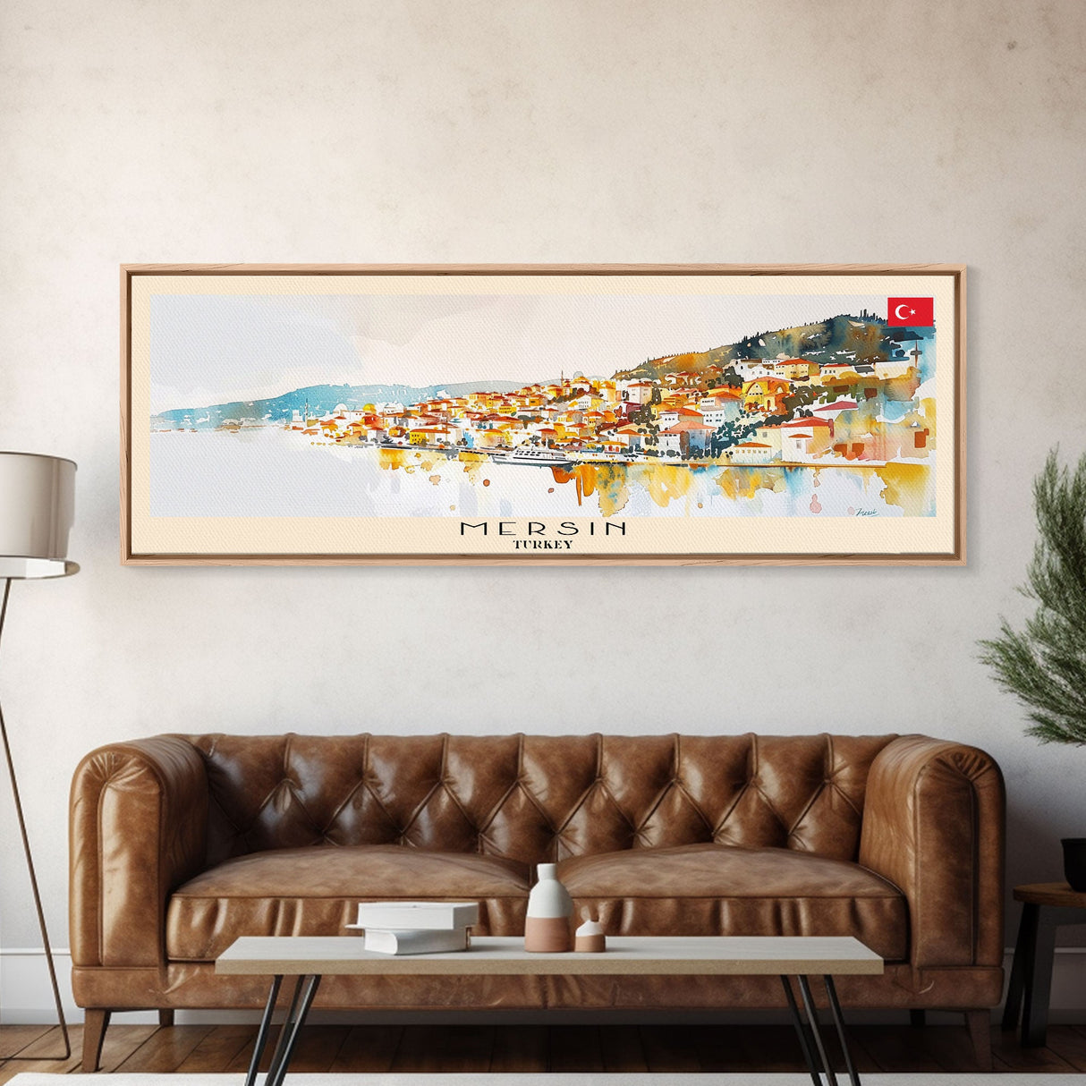 Mersin Turkey Wall Art, Panoramic Travel Poster, Panoramic Framed Canvas Print, City Wall Art, Wall Hanging Home Decor, Travel Art