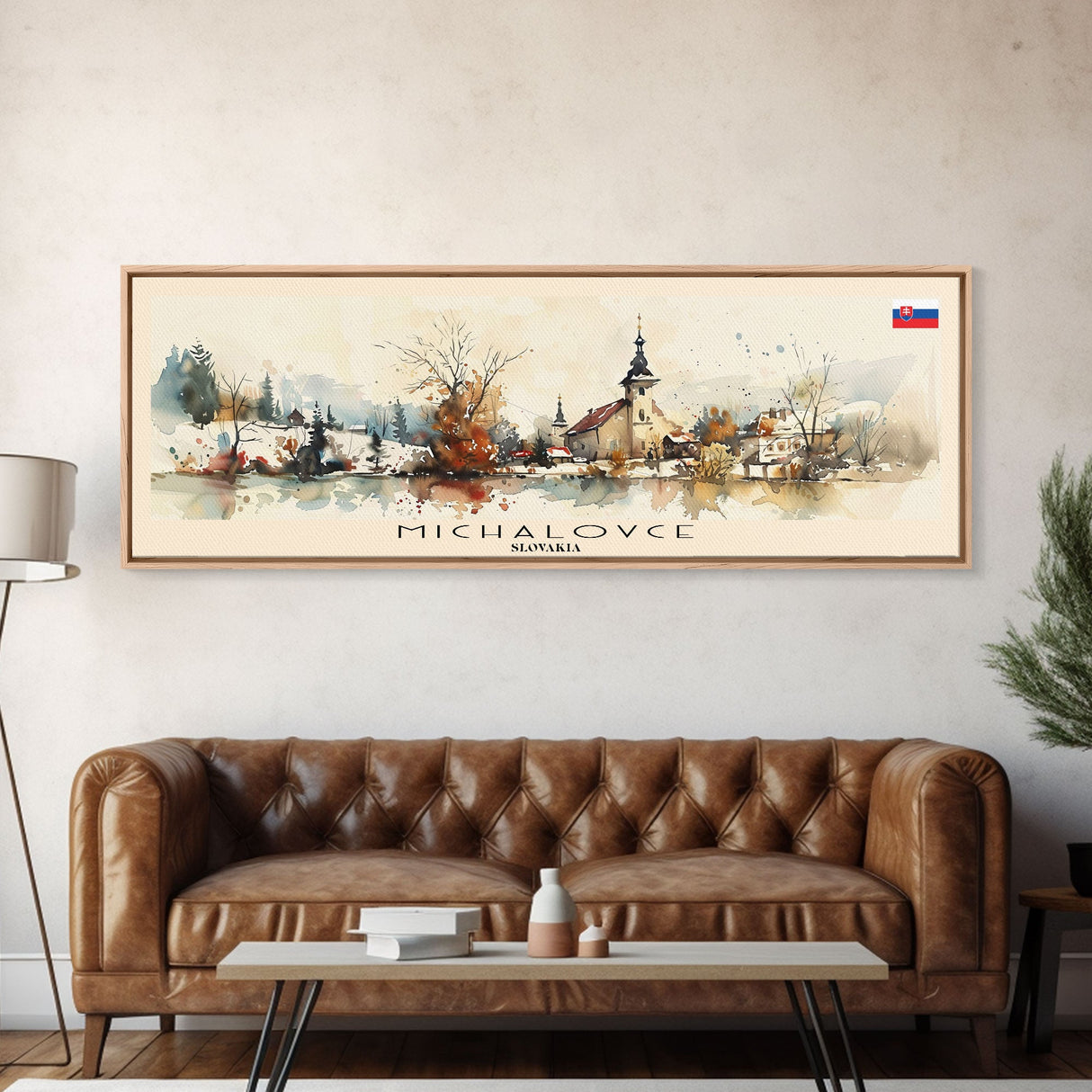 Michalovce Slovakia Travel Art, City Art, Framed Canvas Print or Metal Wall Art, Europe Travel Poster, Panoramic Wall Art, Extra Wide Wall Art